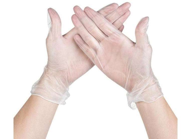 Caja De 100 Guantes De Vinilo Transp. Talla S